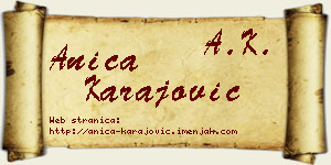 Anica Karajović vizit kartica